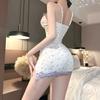 Shimeisha: Pijamas Sexys y Sexys, Pijamas Florales Morados, Cuello en V Profundo, Chica de Deseo Puro, Lencería de Tirantes, Camisón