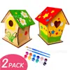 Casa de pájaros de madera transfronteriza sin terminar DIY cabina de ensamblaje de casa de pájaros pintura de cabina para grafitis al por mayor de productos de fábrica de casas de pájaros