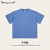 Camiseta de Verano para Adolescentes Suelta Europea y Americana 260g Color Sólido Desgastada para Hombre Calle Color Sólido Suelta de Algodón Manga Corta para Hombres y Mujeres