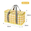 Caja térmica bolsa de picnic de gran capacidad, cesta de picnic portátil al aire libre con película de aluminio engrosada, cesta de picnic plegable para acampar