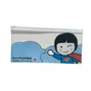 Bolsa Transparente com Zíper de PVC Estojo Plano Estendido de Lápis Cola Macia Autovedante Versão Horizontal Colorido Desenho Animado Tensão Bolsa de Papelaria