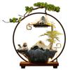 Decoración de fuente de agua corriente estilo chino, fuente de la suerte, incienso de reflujo, cerámica, escritorio, Oficina, Zen, sala de estar, regalo de inauguración
