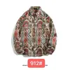 Camisa de Manga Larga Retro Étnica Tejida Bordada Estilo Barroco Japonés Vintage para Hombre Holgada Ropa de Abrigo Otoño e Invierno Primavera y Otoño