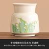 Tubo para ceremonia del té de lirio de los valles pintado a mano, accesorios para juego de té kung fu de seis caballeros para ceremonia del té, pinza para té, cuchara para té, pala para té, portalápices, arreglo floral