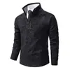 Suéter de punto grueso con media cremallera para hombre, estilo coreano, moderno, forrado de polar, chaqueta de punto para hombre