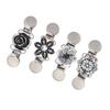 Wish Conjunto Retro Europeu e Americano de 4 peças broche de peito clipe de bico de pato broche de lenço de xale fivela de broche de peito apertada para mulheres