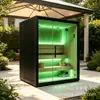 Venta al por mayor de fábrica para sala de sauna, sala de sauna doble para exteriores, sala de sauna de madera maciza, entrega directa del fabricante, sauna sin agua