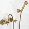 Juego de Ducha Europeo de Cobre, Cabezal de Ducha Antiguo, Cabezal de Ducha de Lluvia, Cabezal de Ducha Retro