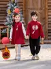 Saudações de Ano Novo Roupas para Meninos e Meninas, Saias Cheongsam Infantis, Trajes Tang, Roupas de Apresentação da Dinastia Han, Roupas de Apresentação de Dia de Ano Novo do Jardim de Infância, Modernas