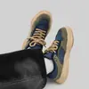 Quatro Estações Novo Design de Nicho Masculino de Cano Baixo Sapatos Masculinos Estilo Coreano Casual Moda Solado Grosso Tênis Retrô de Cadarço Dropshipping