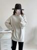 Suéter Jiawei Tejido Camiseta de Fondo Cuello de Tortuga Otoño e Invierno Suelto Perezoso Suave Ceroso Manga Larga Ropa de Mujer B3113