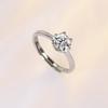Anillo de diamantes Moxan redondos, anillo de diamantes con brazo de torsión de seis garras de medio quilate, anillo de diamantes de plata personalizado para bodas de mujer