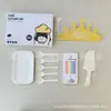 Caixa de presente com conjunto de louças de aniversário, conjunto de cinco peças, pratos de papel para padarias e confeitarias, combinação de talheres e pratos descartáveis