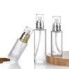 Botella de Spray Transparente de Vidrio Botella Dispensadora de Cosméticos Botella de Loción de Presión Loción de Molécula Pequeña Muestra de Loción Botella de Rocío Puro