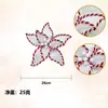 Nuevas Flores Artificiales Transfronterizas Decoración de Árbol de Navidad Flores de Navidad Tela de Terciopelo Caramelo Rojo y Blanco Flores Decorativas Navideñas