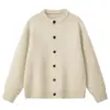Chaqueta cárdigan de punto cleanfit gris claro para hombre otoño perezoso sensación de alta gama cárdigan de botones suéter cuello redondo retro