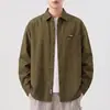 Ropa de Hombre Shanggu Ropa de Trabajo para Hombre Camisa de Manga Larga Estilo Nuevo Primavera y Otoño Retro Americano Holgada Camisa Chaqueta de Algodón Puro