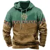 Sudadera con Capucha Estilo Étnico Retro de Moda Sol Pequeño Impresión 3D Otoño Diario Casual Pulóver de Moda para Hombre