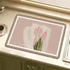 Mantel Estilo Nórdico Transfronterizo Tapete Drenaje Cocina Tapete Absorbente de Lodo Diatomeas Barra de Té Tela Tecnológica Aislante No Lavable Tapete Antideslizante