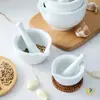 Tazón de Molienda Cerámico, Triturador de Comida para Bebé, Triturador de Pastillas, Molinillo de Pasta de Ajo, Mortero de Piedra, Tazón para Pasta de Arroz con Función de Molienda