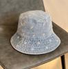 Sombrero de primavera y verano para mujer plegable bordado flor sombrero de pescador de mezclilla para mujer moderno retro desgastado que combina con todo sombrero de cuenco pequeño que hace que la cara se vea pequeña