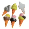 Grande Comida Brincar Sorvete Cone Resina Simulação Acessórios DIY Desenho Animado Geladeira Celular Capa Acessórios Para Cabelo Patch