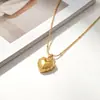 Lele Jewelry Moda Europea y Americana Lujo Ligero Temperamento Comutador Acero Inoxidable Dorado Colgante Gota de Agua Collar de Flor Cadena para Clavícula