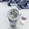 Reloj de Hombre Transfronterizo Estilo de Negocios Reloj de Cuarzo Redondo Hueco Imitación Mecánica Nuevo Reloj Genial Suministro Directo de Fábrica