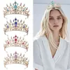 Tiara de noiva estilo europeu com strass, acessório para vestido de noiva, coroa de cabelo para festa de aniversário e cerimônia de maioridade