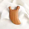 Tabla Raspadora de Sándalo Dragón y Fénix Lifting Facial Madera Maciza Pluma de Puntos de Acupuntura Peine Facial Multifuncional Cuchillo Raspador Tres en Uno