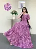 Vestido de Praia para Férias na Costa de Yunnan Vestido Floral de Algodão e Seda Vestido de Verão Feminino Peça de Sobrepor Estilo Boêmio Atacado