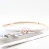 Cinturón Elástico Fino Negro con Hebilla de Perla para Mujer, Correa Decorativa para Vestido de Niña