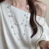 Elegante Collar Largo Irregular de Doble Capa Estilo Francés para Mujer, Cadena Versátil de Suéter en Capas de Lujo Ligero de Gama Alta