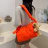 Bolso Cruzado de Algodón y Plumas Nuevo Otoño e Invierno 2025 para Mujer, Mochila Bandolera Moda Acolchada de Gran Capacidad, Bolso de Hombro para Estudiante, Tendencia