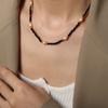 Estilo Medieval Nuevo Retro Nicho Lujo Ligero Nicho Ágata Negra Perla de Agua Dulce Hecho a Mano Collar de Perlas Joyería