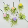Buquê de Flores Artificiais de Seda Amarrado à Mão com Cordyceps - Visual Fresco e Natural, Flores de Seda, Flores Artificiais, Buquê de Papel, Ímã de Geladeira, Arranjo de Flores, Flores Decorativas
