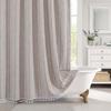 Cortina jacquard de linho xadrez customizada de fábrica cortina de chuveiro pequeno fresco pastoral banheiro à prova d'água à prova de mofo cortina de chuveiro