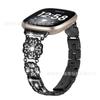 Para Fitbit Versa 4/Sense 2 Pulseira Universal Inteligente Nova de Trevo de Quatro Folhas com Diamante Brilhante de Metal