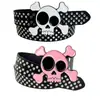 Cinturón para Hombre Estilo Europeo y Americano con Diseño Único de Remache de Calavera Linda, Versátil para Hip-Hop Callejero, Cinturón Gótico para Mujer