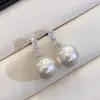Brincos Versáteis de Zircônia e Pérola Estilo Coreano Exquisitos da Moda Delicados Elegantes Simples Diários com Pino de Prata