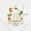Fabricante de guirlanda de balanço de desenho animado, acessórios de animais de gato, fábrica atacadista, liga de metal, gota de óleo, acessórios de joias DIY