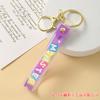 Llavero Creativo Nuevo Producto Letra Inglesa Colorida Cordón de Cuero Transparente Pulsera Fresca Linda Femenina Accesorio Pequeño