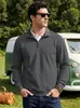 Sudadera casual con cuello alto de jacquard texturizado para hombre, estilo americano de comercio exterior, para primavera y otoño, con bolsillo con cremallera