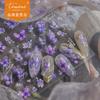 Tomoni Calcomanía Fina y Resistente para Uñas Explosiones DIY Papelería Vintage Calcomanía para Uñas Mariposa Púrpura Arte de Uñas Calcomanía Auxiliar