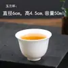 Taza de té kung fu de porcelana blanca de alta calidad Dehua, taza de degustación blanco marfil, taza de maestro de cerámica blanca pura para uso doméstico, taza de agua con asa, taza de té