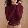 Top Básico de Invierno y Otoño para Mujer de Canalé con Cuello Alto, Cuello Alto Pequeño, Ropa Interior Moldeadora Adelgazante, Top Cálido Versátil de Manga Larga para Mujer