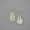 Diseño de Nicho Europeo y Americano Pluma Blanca Simple Cuentas Antiguas Tejidos a Mano Elegantes con Estilo Pendientes de Gama Alta Pendientes