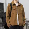 Chaqueta de solapa de moda estilo americano para hombre, otoño e invierno 2026, de pana, casual, versátil, con forro polar