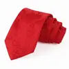 Gravata Masculina Bordado Jacquard Gravata Vermelha Gravata Masculina de Alta Qualidade Amarrada à Mão Traje Formal Fabricante Personalizado Estoque Pronto Atacado