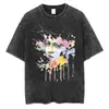 Camiseta de Línea Garabateada Gráfico Creativo de Graffiti Algodón Corto